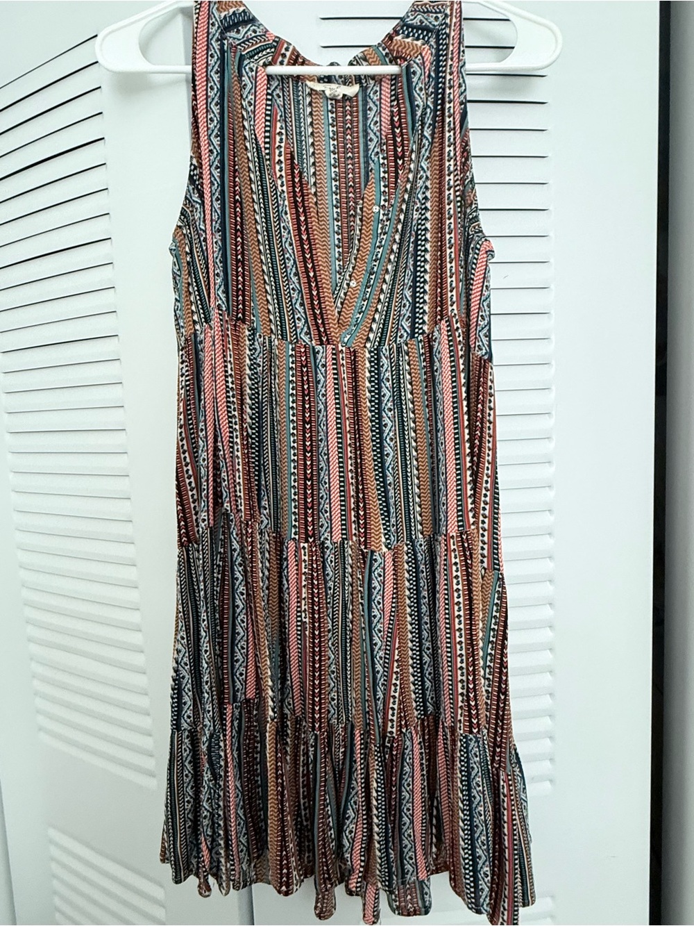 Boho Striped Sleeveless Maxi Dress - Multi Color